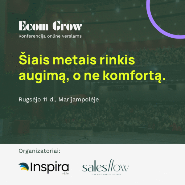 Renginio bilietas: Konferencija ECOM GROW 2025 - online verslams. Marijampolė